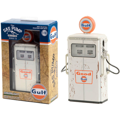 1954 Tokheim 350 Twin Gas Pump "Good Gulf - Gulf Oil" White (Weathered) "Vintage Gas Pumps" Series 13 1/18 Diecast Model by Greenlight