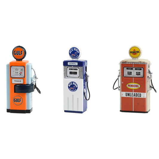 "Vintage Gas Pump" Set of 3 Pumps Series 14 1/18 Diecast Models by Greenlight