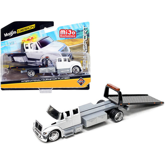 International DuraStar Flatbed Truck White "Elite Transport" Series 1/64 Diecast Model by Maisto