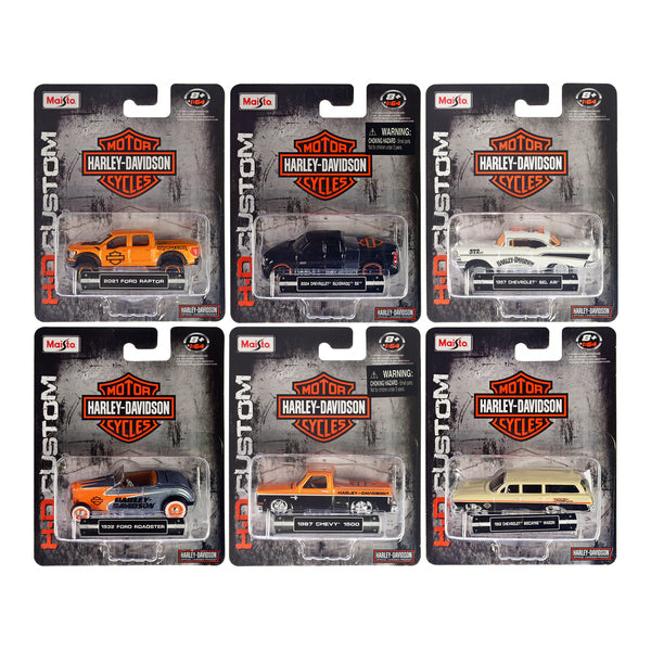 Harley Davidson Assortment (2023) Set of 6 pieces 1/64 Diecast Model Cars by Maisto