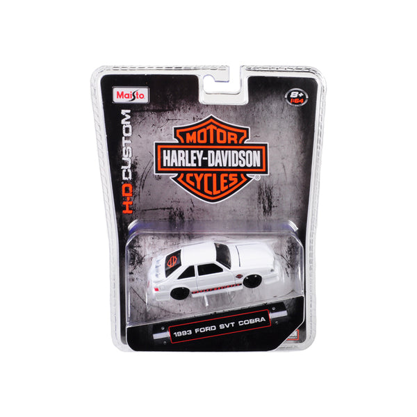 1993 Ford SVT Cobra White "Harley Davidson" 1/64 Diecast Model Car by Maisto