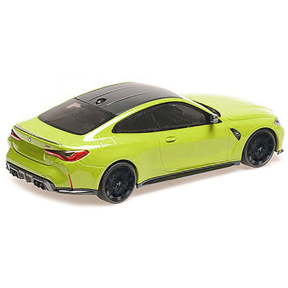 2020 BMW M4 Yellow with Carbon Top Limited Edition to 750 pieces Worldwide 1/18 Diecast Model Car by Minichamps