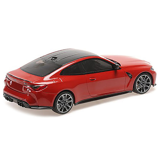 2020 BMW M4 Red Metallic with Carbon Top Limited Edition to 720 pieces Worldwide 1/18 Diecast Model Car by Minichamps