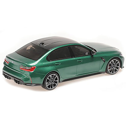 2020 BMW M3 Green Metallic with Carbon Top Limited Edition to 800 pieces Worldwide 1/18 Diecast Model Car by Minichamps