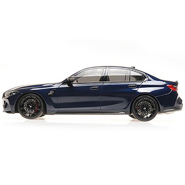 2020 BMW M3 Blue Metallic with Carbon Top Limited Edition to 740 pieces Worldwide 1/18 Diecast Model Car by Minichamps