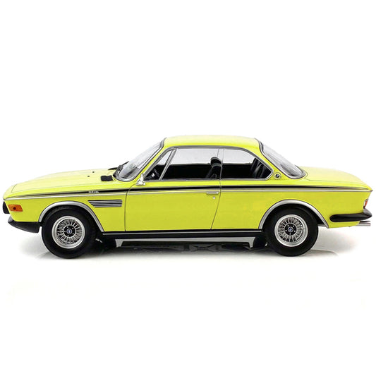 1971 BMW 3.0 CSL Yellow with Black Stripes Limited Edition to 600 pieces Worldwide 1/18 Diecast Model Car by Minichamps