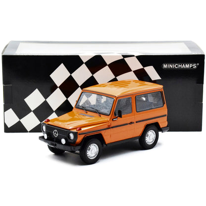 1980 Mercedes-Benz G-Model (SWB) Orange with Black Stripes Limited Edition to 504 pieces Worldwide 1/18 Diecast Model Car by Minichamps