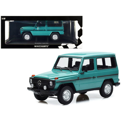 1980 Mercedes-Benz G-Model (SWB) Turquoise with Black Stripes Limited Edition to 504 pieces Worldwide 1/18 Diecast Model Car by Minichamps