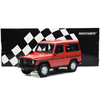 1980 Mercedes-Benz G-Model (SWB) Red with Black Stripes Limited Edition to 504 pieces Worldwide 1/18 Diecast Model Car by Minichamps