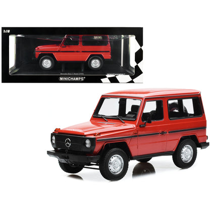 1980 Mercedes-Benz G-Model (SWB) Red with Black Stripes Limited Edition to 504 pieces Worldwide 1/18 Diecast Model Car by Minichamps