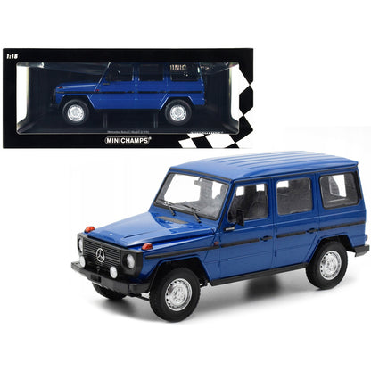 1980 Mercedes-Benz G-Model (LWB) Dark Blue with Black Stripes Limited Edition to 402 pieces Worldwide 1/18 Diecast Model Car by Minichamps