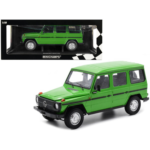 1980 Mercedes-Benz G-Model (LWB) Green with Black Stripes Limited Edition to 402 pieces Worldwide 1/18 Diecast Model Car by Minichamps