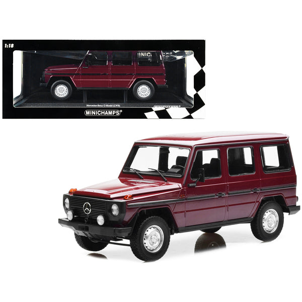 1980 Mercedes-Benz G-Model (LWB) Dark Red with Black Stripes Limited Edition to 402 pieces Worldwide 1/18 Diecast Model Car by Minichamps