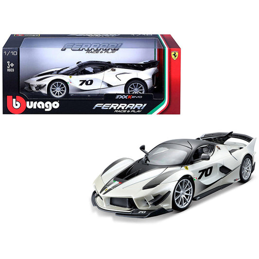 Ferrari FXX-K Evo #70 White 1/18 Diecast Model Car by Bburago