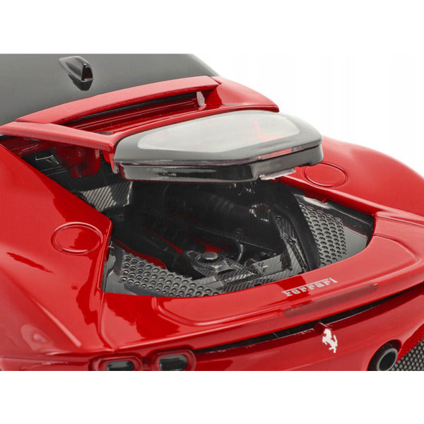 Ferrari SF90 Stradale Red with Black Top "Race + Play" Series 1/18 Diecast Model Car by Bburago