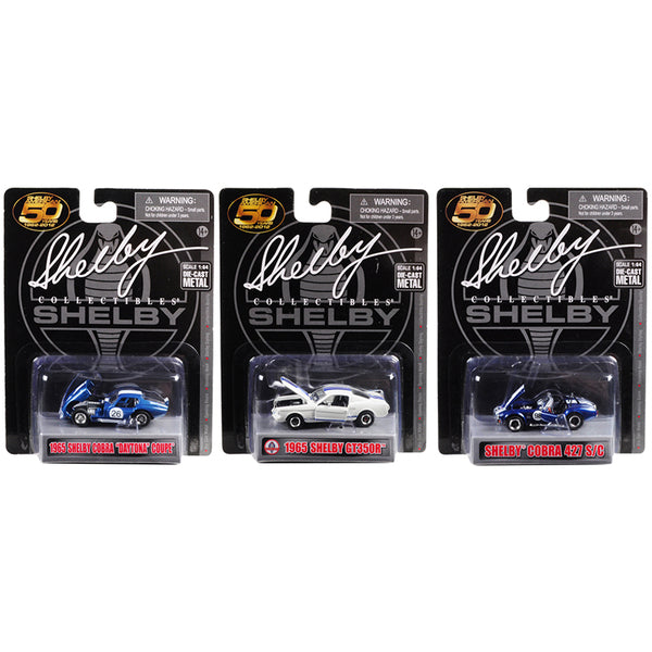 Carroll Shelby 50th Anniversary 3 piece Set 1/64 Diecast Model Cars by Shelby Collectibles