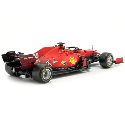 Ferrari SF21 #55 Carlos Sainz Formula One F1 Car "Ferrari Racing" Series 1/18 Diecast Model Car by Bburago