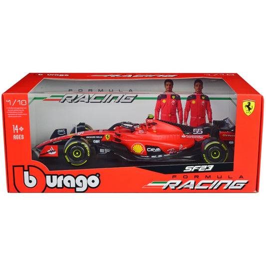 Ferrari SF-23 #55 Carlos Sainz Formula One F1 World Championship (2023) "Formula Racing" Series 1/18 Diecast Model Car by Bburago