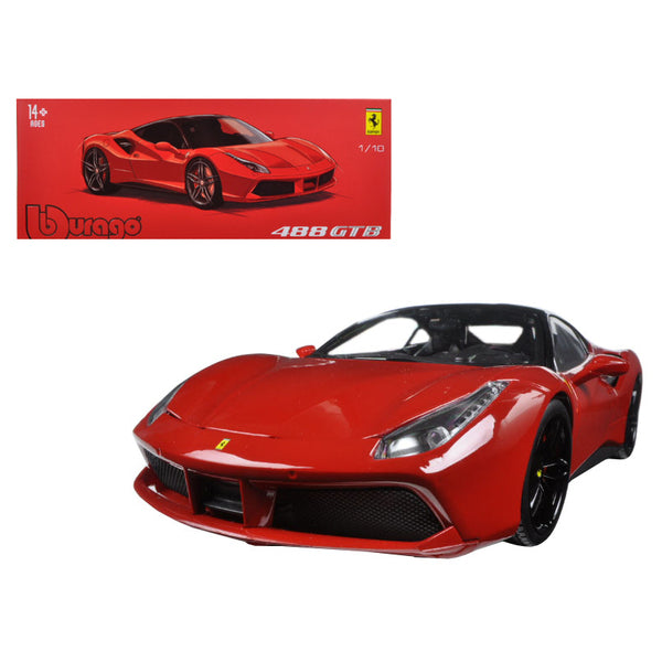 Ferrari 488 GTB Red with Black Top "Signature Series" 1/18 Diecast Model Car by Bburago