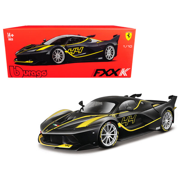 Ferrari FXX-K #44 Black with Yellow Stripes "Signature Series" 1/18 Diecast Model Car by Bburago