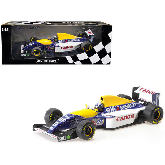 Williams Renault FW15C #0 Damon Hill "Canon" 3rd Place F1 Formula One World Championship (1993) with Driver Limited Edition to 300 pieces Worldwide 1/18 Diecast Model Car by Minichamps