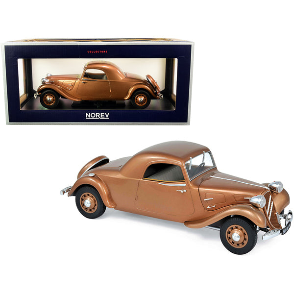 1939 Citroen Traction Avant 11B Coupe Brown Metallic 1/18 Diecast Model Car by Norev