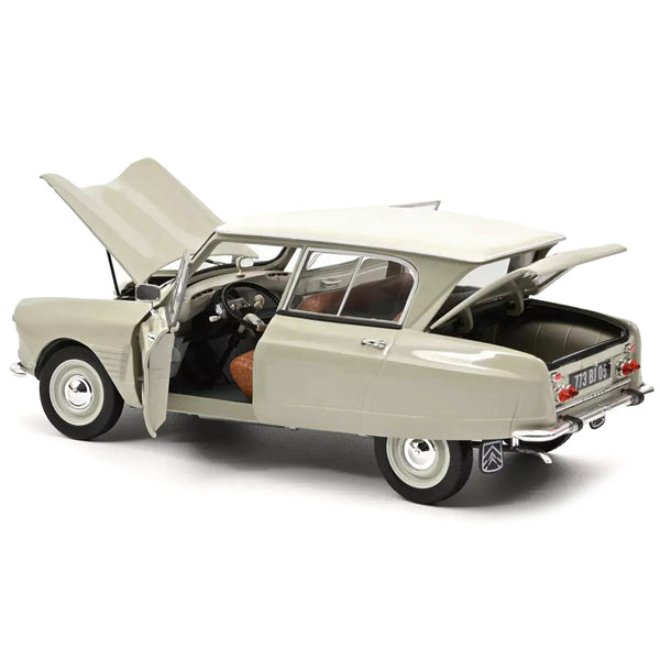 1965 Citroen Ami 6 Pavos White with Beige Top 1/18 Diecast Model Car by Norev