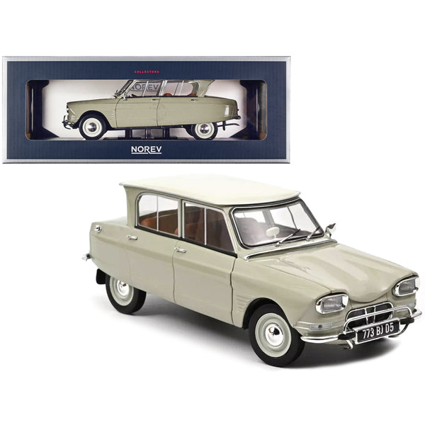 1965 Citroen Ami 6 Pavos White with Beige Top 1/18 Diecast Model Car by Norev