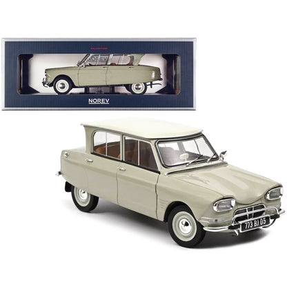 1965 Citroen Ami 6 Pavos White with Beige Top 1/18 Diecast Model Car by Norev