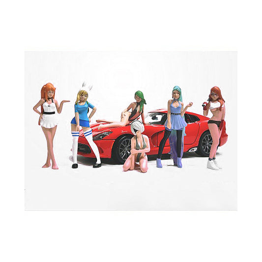 "Cosplay Girls" 6 piece Figure Set for 1/18 Scale Models by American Diorama