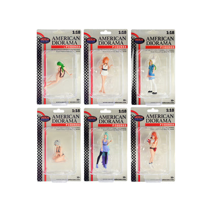 "Cosplay Girls" 6 piece Figure Set for 1/18 Scale Models by American Diorama