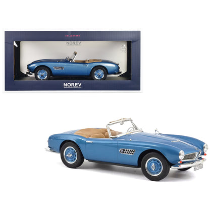 1957 BMW 507 Cabriolet Blue Metallic 1/18 Diecast Model Car by Norev