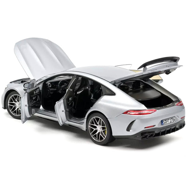 2021 Mercedes-AMG GT 63 S 4Matic Silver Metallic with Black Stripes 1/18 Diecast Model Car by Norev