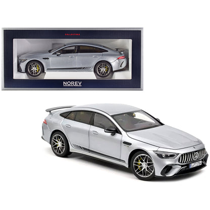 2021 Mercedes-AMG GT 63 S 4Matic Silver Metallic with Black Stripes 1/18 Diecast Model Car by Norev