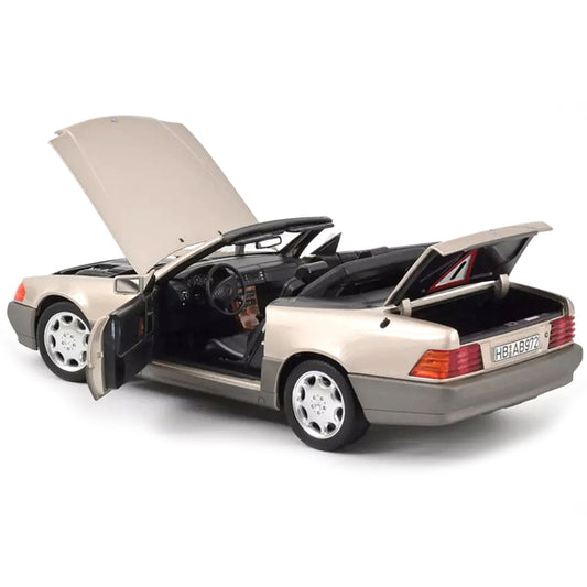 1989 Mercedes-Benz 500 SL Convertible Smoke Silver Metallic and Gray Metallic 1/18 Diecast Model Car by Norev