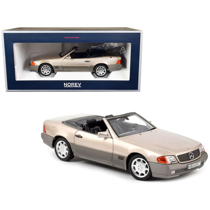 1989 Mercedes-Benz 500 SL Convertible Smoke Silver Metallic and Gray Metallic 1/18 Diecast Model Car by Norev