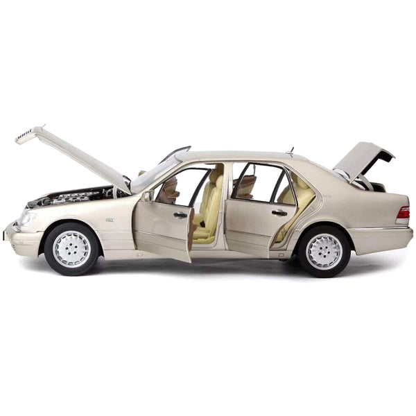 1997 Mercedes-Benz S600 Smoke Silver Metallic 1/18 Diecast Model Car by Norev