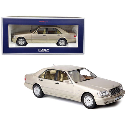 1997 Mercedes-Benz S600 Smoke Silver Metallic 1/18 Diecast Model Car by Norev