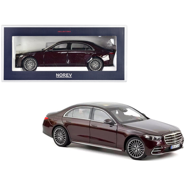 2021 Mercedes-Benz S-Class AMG-Line Dark Red Metallic 1/18 Diecast Model Car by Norev