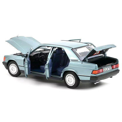 1984 Mercedes-Benz 190 E Light Blue Metallic with Blue Interior 1/18 Diecast Model Car by Norev