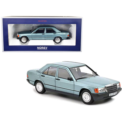 1984 Mercedes-Benz 190 E Light Blue Metallic with Blue Interior 1/18 Diecast Model Car by Norev