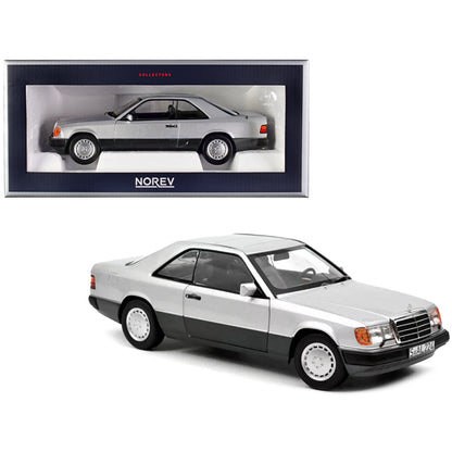 1990 Mercedes-Benz 300 CE-24 Coupe Silver Metallic and Black 1/18 Diecast Model Car by Norev