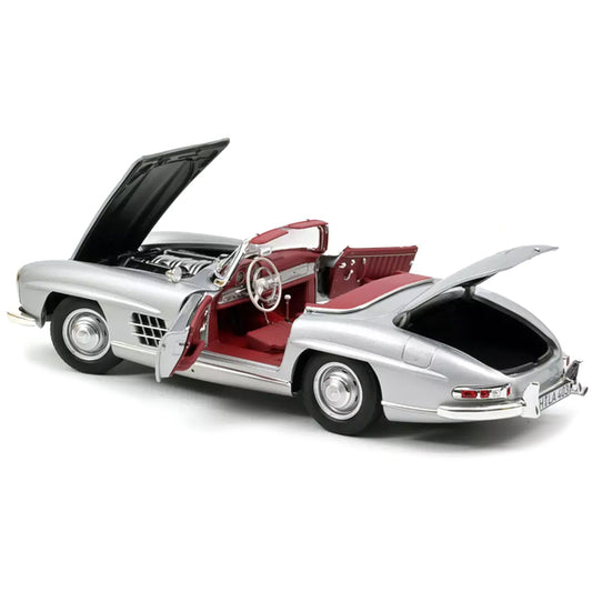 1957 Mercedes-Benz 300 SL Roadster Silver Metallic 1/18 Diecast Model Car by Norev