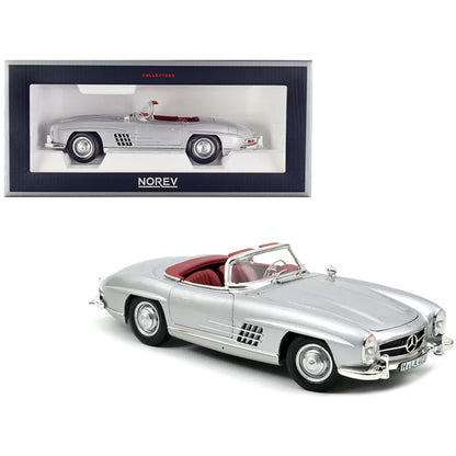 1957 Mercedes-Benz 300 SL Roadster Silver Metallic 1/18 Diecast Model Car by Norev