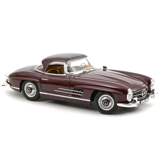 1957 Mercedes-Benz 300 SL Roadster Dark Red 1/18 Diecast Model Car by Norev