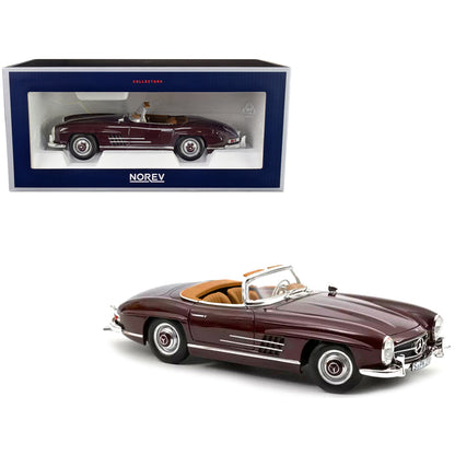 1957 Mercedes-Benz 300 SL Roadster Dark Red 1/18 Diecast Model Car by Norev