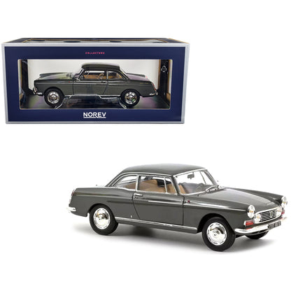 1967 Peugeot 404 Coupe Graphite Gray 1/18 Diecast Model Car by Norev