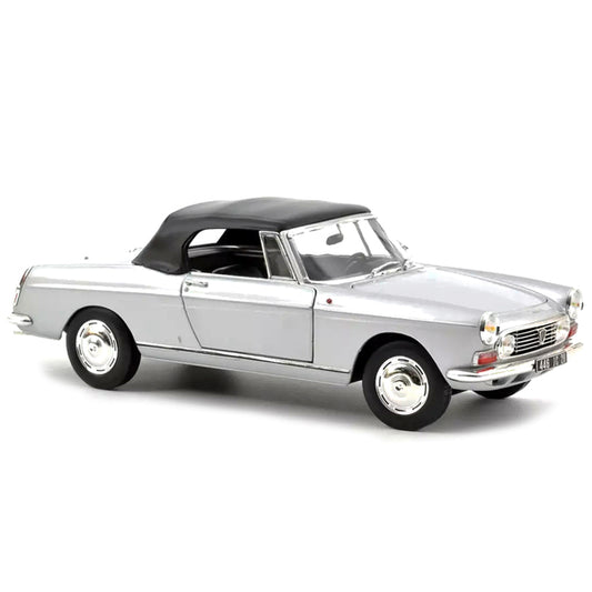 1967 Peugeot 404 Cabriolet Silver Metallic 1/18 Diecast Model Car by Norev