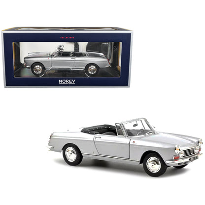 1967 Peugeot 404 Cabriolet Silver Metallic 1/18 Diecast Model Car by Norev