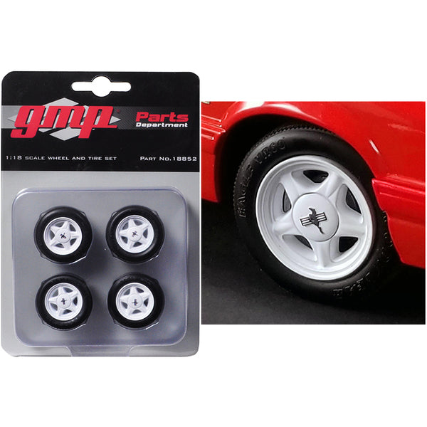 Pony Wheels and Tires Set of 4 pieces from "1992 Ford Mustang LX" 1/18 by GMP